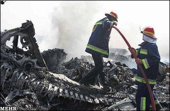 تصاویر: سقوط یک فروند هواپیما در قرچک ورامین