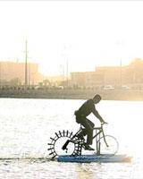 دوچرخه‌سواری روی خلیج فارس/ گزارش تصویری