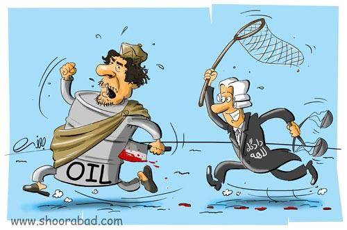 حکم بازداشت قذافی (کاریکاتور)