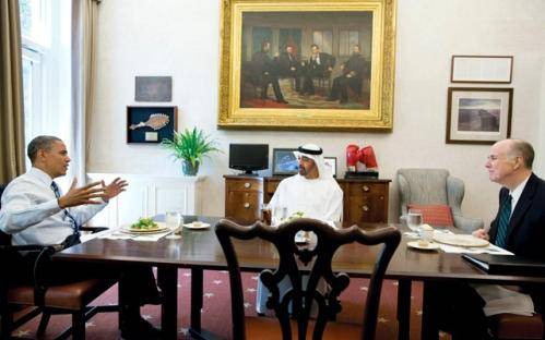 ناهار مشترک اوباما و ولیعهد ابوظبی در کاخ سفید (عکس)