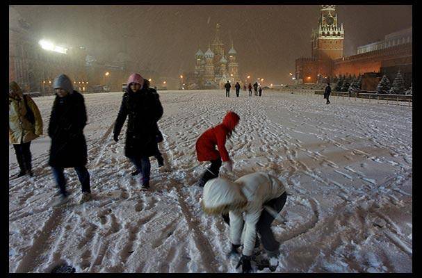 آغاز برف زمستانی در مسکو(عکس)