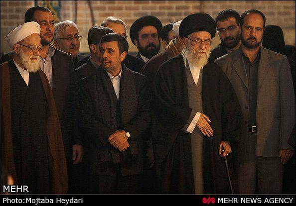 شییع آیت الله مجتبی تهرانی با حضور خامنه ای و احمدی نژاد (گزارش تصویری)
