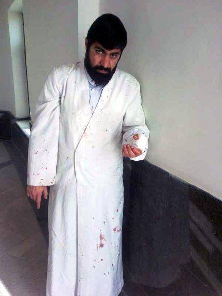 حمله به یک روحانی در کرمانشاه با قمه (تصاویر)