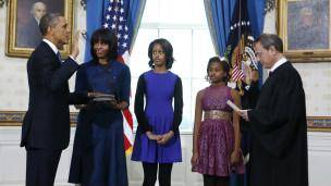 اوباما در آغاز دور دوم ریاست جمهوری اش رسما سوگند یاد کرد