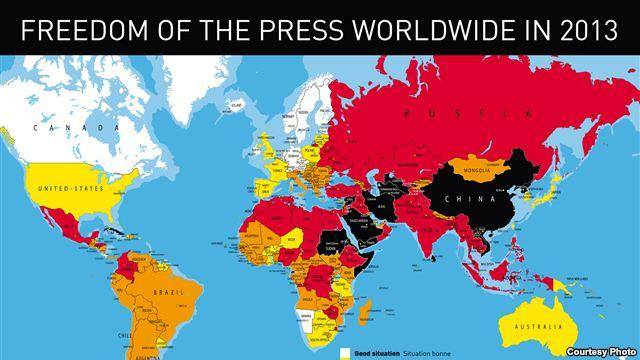 رتبه ایران از نظر آزادی مطبوعات: ۱۷۴ در میان ۱۷۹ کشور