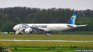 هواپیمای مصری از 'بیم خرابکاری' در اسکاتلند فرود آمد
