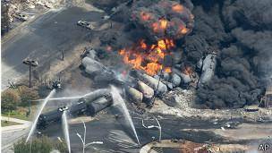 انفجار مهیب قطار سوخت در کانادا 