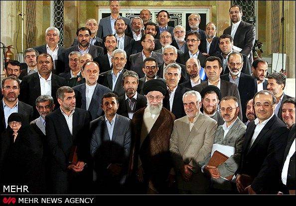 آخرین دیدار هیئت دولت احمدی نژاد با خامنه ای (گزارش تصویری)