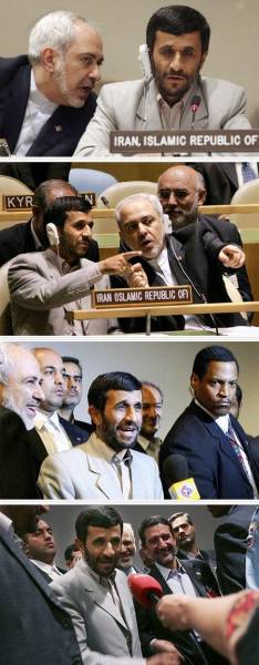 ظریف درسفر احمدی‌نژاد به نیویورک (تصاویر)