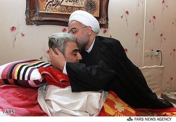 تصاویر/حضور روحانی در منزل یک جانباز