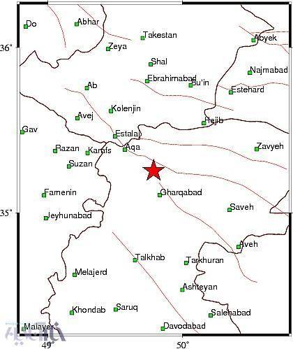 زلزله ۴.۷ ریشتری در نوبران در استان مرکزی
