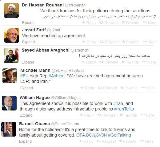 واکنش‌های توییتری به توافق ایران و 1+5