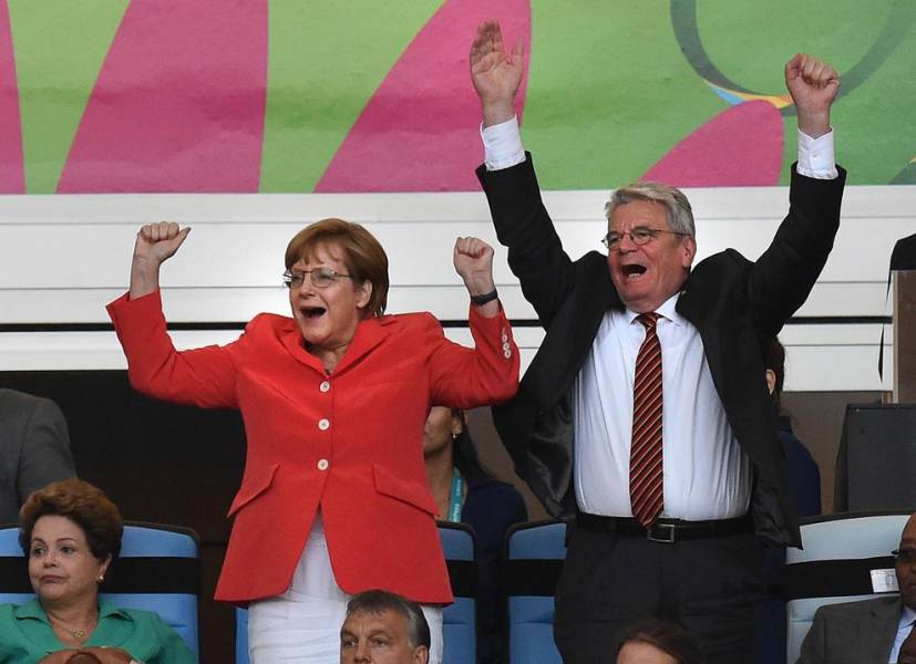 لحظه گل آلمان و واکنش مرکل/عکس