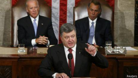 رئیس جمهوری اوکراین در آمریکا: با پتو نمی‌شود جنگید