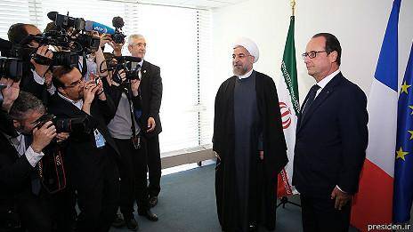 روسای جمهور ایران و فرانسه در نیویورک با هم ملاقات کردندسران ایران و بریتانیا برای اولین بار پس از انقلاب دیدار می‌کنند <dc:title />          