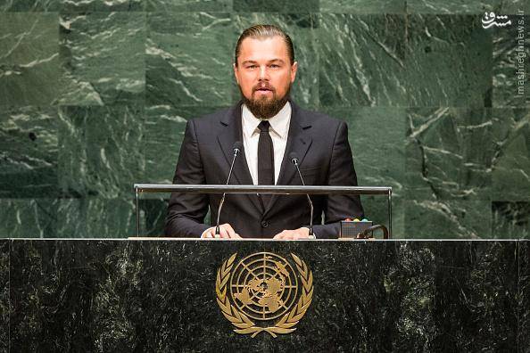 عکس/سخنرانی دی‌کاپریو در سازمان ملل