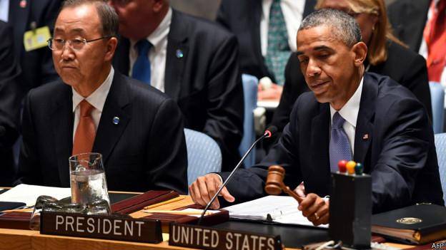 شورای امنیت طرح اوباما برای محدود کردن 'پیکارجویان' را تایید کرداوباما بینش خود از نقش آمریکا در جهان را تشریح کرد<dc:title />          اوباما: فرصت توافق هسته‌ای را از دست ندهید<dc:title />          