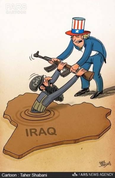 کمک تسلیحاتی آمریکا به داعش‎/کارتون