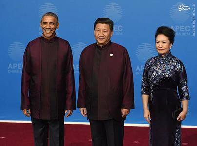 لباس چینی بَرتن اوباما و پوتین/تصاویر