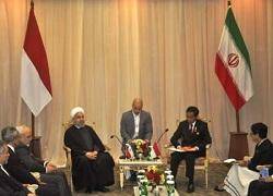 دیدار روسای جمهوری ایران و اندونزی/ تاکید روحانی و جوکووی بر گسترش همکاری ها