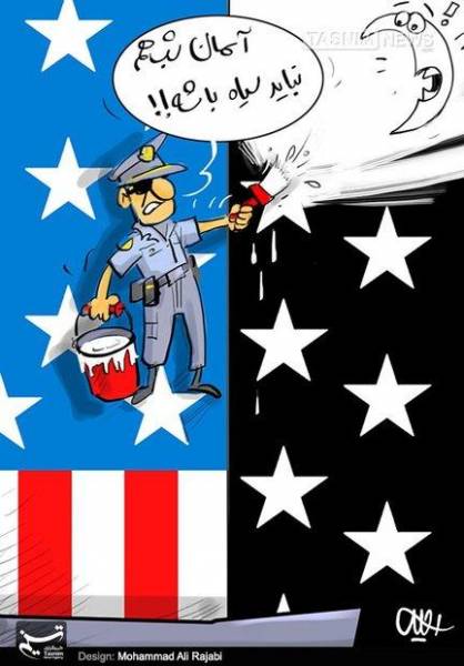 ذهنیت پلیس آمریکا از رنگ سیاه/کارتون