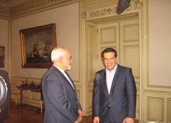 ظریف و نخست وزیر یونان بر گسترش روابط تهران و آتن تاکید کردند