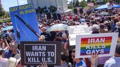 تظاهرات بر علیه توافق اتمی با ایران در لس‌آنجلس + ویدئو