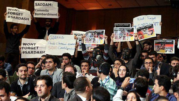 اعتراض بسیجیان به وزیر امور خارجه آلمان در دانشگاه تهران + تصاویر