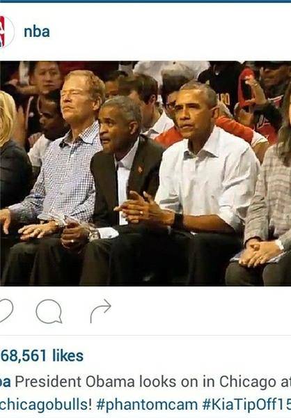 اوباما تماشاگر بازی پادشاه+عکس
