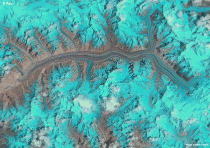 تصویر متحرک از گسترش یخچال‌های هیمالیا