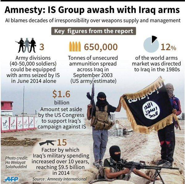  عفو بين الملل: جنایات داعش نتیجه صدور غيرمسئولانه سلاح به عراق است