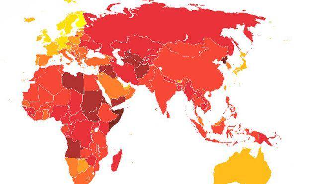 رتبه جهانی ایران از لحاظ فساد بخش عمومی  