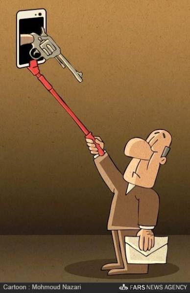 کاریکاتور: خودزنی با سلفی!