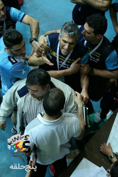 تصویری از درگیری دو چهره مطرح والیبال ایران