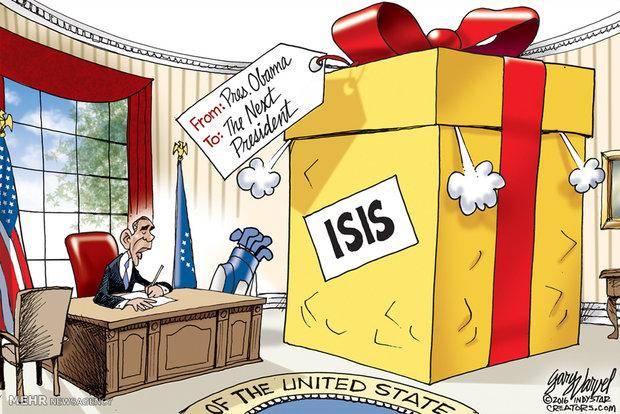 کاریکاتور: هدیه اوباما به رئیس جمهور آینده آمریکا