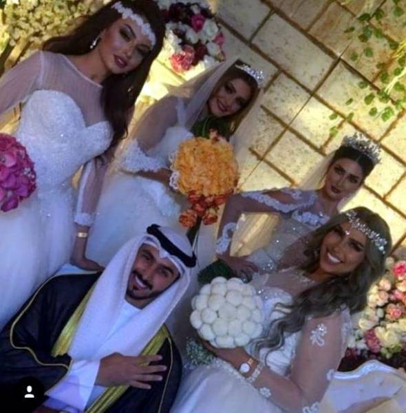 ازدواج هم‌زمان جوان کویتی با 4 دختر!