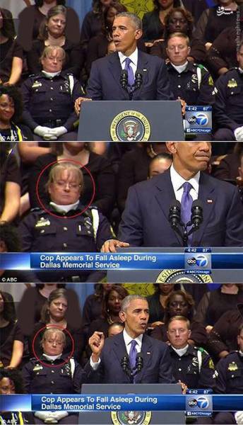 عکس: زنی که در سخنرانی اوباما سوژه دوربین‌ها شد