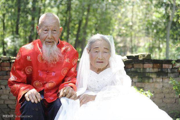 عکس: سالگرد ازدواج‌ یک‌زوج صدساله‌ چینی