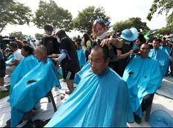 اعتراض کره‌ای‌ها به استقرار سامانه موشکی «تاد» با تراشیدن موهای سر+تصاویر
