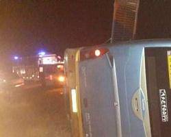 واژگونی اتوبوس در تربت حیدریه با یک کشته و 25 زخمی