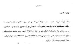 متن کامل قانون جدید نحوه فعالیت احزاب و گروه‌های سیاسی + تصویر ابلاغ روحانی