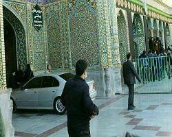 روحانی با ماشین وارد صحن حرم حضرت معصومه(س) شد! + عکس