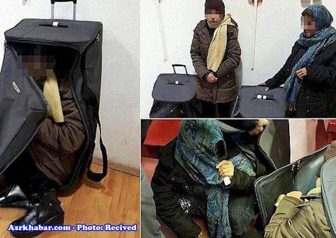 عکس - دستگیری دو زن در فرودگاه امام در چمدان