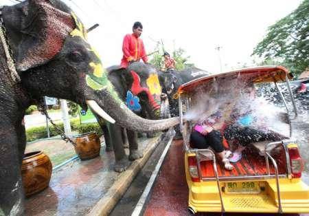 شادی سال نو و غم مرگ پادشاه/ استقبال تایلندی ها از جشن 'سونکران'