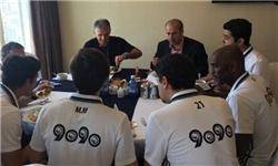رئیس فدراسیون فوتبال در اردوی تیم ملی حاضر شد/ جلسه طولانی کی‌روش و تاج