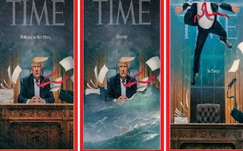 کاخ سفید در روی جلد مجله تایم غرق در مشکلات است