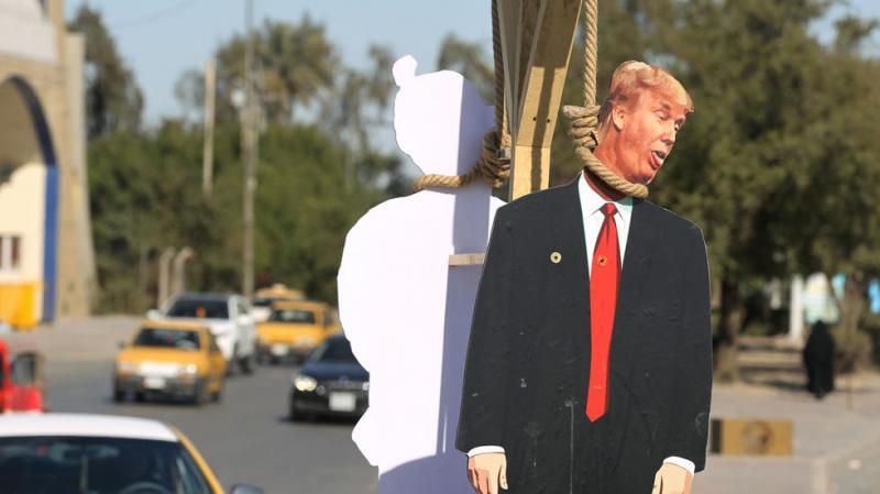 آدمک ترامپ در بغداد به دار آویخته شد+ تصاویر  (۱۲ نظر)