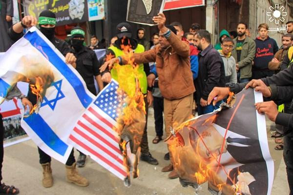 تظاهرات فلسطینی‌ها در غزه علیه معامله قرن