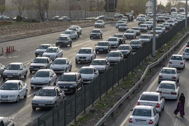 وضعیت ترافیکی معابر بزرگراهی تهران در روز دوشنبه