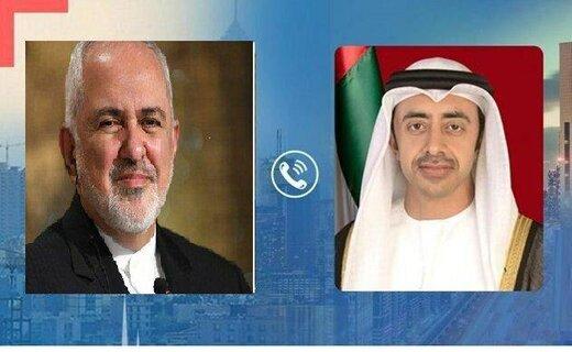 ظریف با وزیر خارجه امارات گفتگو کرد